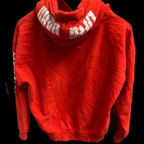 Lifeguard Hoodie Sweatshirt Adult Large Red Pullover Florida Drawstring Mens - Picture 6 of 7
